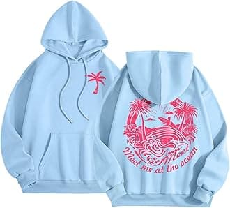 Pink Puff Graphic Hoodies for Teen Girls Kids Womens Cute Letter Print Casual...