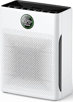 Air Purifiers for Home Large Room up to 2200sq.ft, MOOKA Air purifier for Home Pets with Washable Filter, PM 2.5 Display Air Quality Sensor Air Cleaner for Bedroom, Dorm room, Pets, Office PR1 (White)