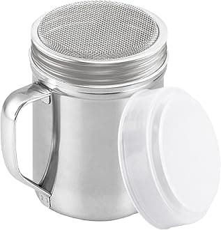 CUSINIUM Powdered Sugar Shaker Duster - With Handle - Cinnamon Shaker For Coffee Bar - Fine Mesh Dredge - 6 ounce | Style: Fine