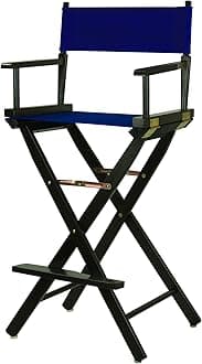 (Royal Blue, Black) - 80cm Director's Chair Black Frame-Royal Blue Canvas