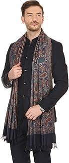 Mens fine Soft Ethnic Stole Stole, Jamawar design, Faux Pashmina