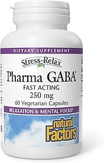Natural Factors, Stress-Relax, Pharma Gaba,250mg,60 Vegetarian Capsules