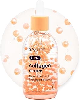 Spa Life Face Serum: FIRM Collagen Serum 100 ml (3.7 oz) - Enhanced Firmness and Hydration – Skin Smoothing, Face Plumping, Pearl-infused - Fights Fine Lines & Wrinkles, For All Skin Types
