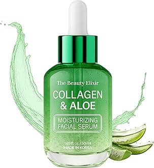 Beauty Elixir Aloe & Collagen Serum for Face - Firming, Moisturising and Nourishing Anti-Aging Treatment for Skin, Clean and Cruelty Free Korean Skin Care