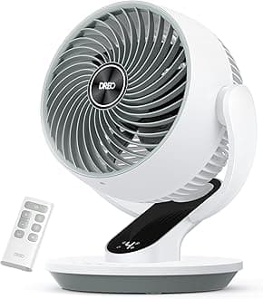 DREO Oscillating Fan for Bedroom, 13 Inch Quiet Table Fans for Home Whole Room, 75ft Powerful Airflow, Desk Air Circulator Fan with Remote, 120° Adjustable Tilt, 4 Speeds, 8H Timer, for Office Desktop