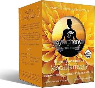 Femmenessence® MacaHarmony® – Clinically Studied Hormone Balance Support for Menstrual Health, PMS Relief, Mood, Skin & Fertility, 120 Natural Organic Vegan Capsules (60 Day Supply)