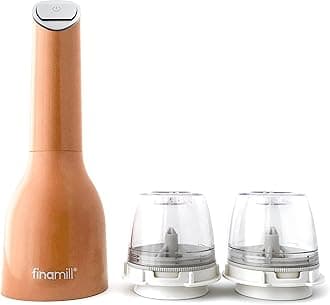 FinaMill's Award-Winning Battery Operated Salt and Pepper Grinder Set - Adjustable Coarseness, Ceramic Grinding Elements, LED Light, 2 Quick-Change ProPlus Pods - Perfect for Home Cooking & Gifting