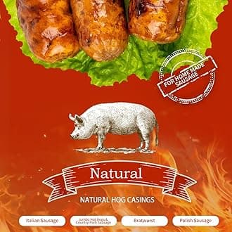 2.5LBS 100% Natural Hog Casings for Home Make Sausage, Makes 175 LBS to 225LBS Sausages, Great for Ideal Sausage Casing or Pork Casing for Italian Sausages, Breakfast Sausage