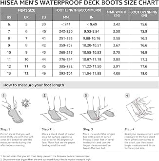 HISEA Men's Deck Boots Saltwater Fishing Booties Waterproof Ankle Rain Boots High Traction