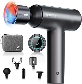 Thermacool Massage Gun with Heat and Cold, 6 Speeds Muscle Massage Gun Deep Tissue with Case, Powerful Percussion Massager for Home Gym Office Muscle Back Pain Relief, Gift