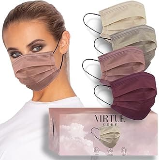 VIRTUE CODE Support Face Masks - Soft 3 Ply Comfort Face Masks, Colorful Disposable Face Mask 50 Pack. Earth Tones Colored Masks. Adults Mens and Womens Disposable Face Masks