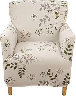 CRFATOP Printed Stretch Chair Slipcovers with Arms for Living Room 1 Piece Accent Chair Covers Soft Banquet Chair Covers Saucer Armchair Furniture Protector Office Reception Reading Sofa,A46