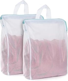 OTraki 2 Pack Mesh Laundry Bags with Handle 12x16 inch Socks Bag for Washing Heavy Duty Delicate Bag for Washing Laundry Bag for Lingerie Travel