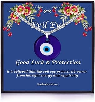 choice of all Evil Eye Necklace Blue Eye Necklace for Teen Girls Trendy Stuff Turkish Lucky Necklace Under 5 Dollar Gifts Womens Jewelry Clearance Items