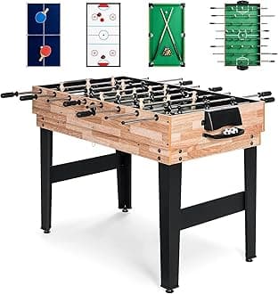 4 in 1 Multi Game Table,Combo Game Table for Kids Pool Table, Foosball Table,Table Tennis Table,Air Hockey with All Accessory Great Gift for Kids (4ft,)