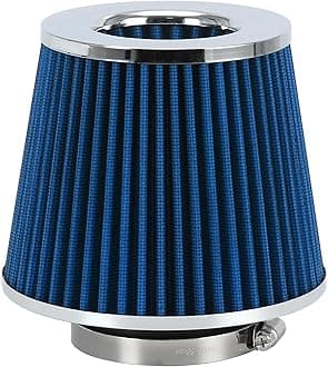 PTNHZ Universal Blue 3" 76mm High Flow Cold Air Intake Cone Air Filter Power Intake Air Inlet System Air Cleaner