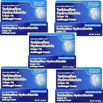 Terbinafine Hydrochloride antifungal Cream 1% - Athletes Foot Cream Extra Strength, relieves itching & Burning, Cures Most Athlete's Foot, Jock Itch & Ringworm