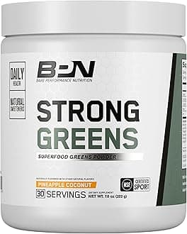 BPN Strong Greens Superfood Powder, Improved Digestion, Increased Energy, Immune System Support, Pineapple Coconut