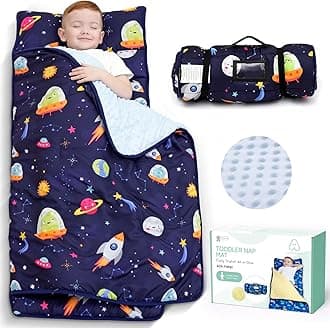 ACRABROS Toddler Nap Mat with Pillow and Blanket, Large Rolled Napping Mats,Slumber Bags for Boys Girls,Kids Sleeping Bag for Daycare, Preschool Travel