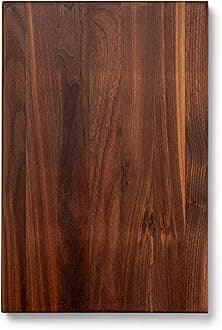 John Boos R-Board Series Rectangular Wooden Walnut Cutting Board 18”x12” – 1.5” Thick, 9-lb Reversible Butcher Block with Edge-Grain & Finger Grips – Made in the USA