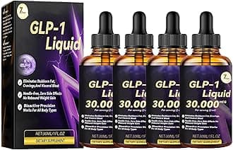 Dormorna GLP-1 Liquid Slimming Drops Easy Weight Loss Plasticity Supplement Peptide Complex Serums Natural Plant Extract Concentrate Peptides Complex Serums Drops for Women and Men Unisex 30ML(4PCS)