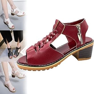 HOPHO Libiyi Sandals, Libiyi Women's Comfy Orthotic Sandals, Libiyi Peep Toe Hollow Weave Fish Mouth Zipper Chunky Heel Sandals