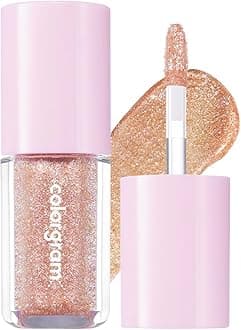 COLORGRAM Milk Bling Shadow 12 Humming Coral | Pigmented Glistening Liquid Glitter Eyeshadow, Long-lasting Shimmer to Matte, Infused with different sized Glittery Pearls