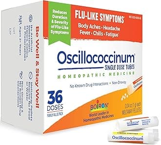 Oscillococcinum Homeopathic Medicine for flu-Like Symptoms, White, 36 Count