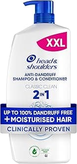 Classic Clean 2in1 Anti Dandruff Shampoo, 1000ml. Up to 100% Flake Free, Clinically Proven. For Any Hair and Scalp Type. For Daily use. Clean Feeling