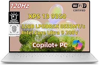 2025 NewestDell XPS 13 9350 Business Laptop AI Copilot+ PC (13.4" FHD+ 120Hz, Intel Core Ultra 9 288V AI NPU, 32GB 8533MT/s RAM, 1TB SSD), Backlit KB, Light Weight + Ultra Thin, Wi-Fi7, Win 11 Pro