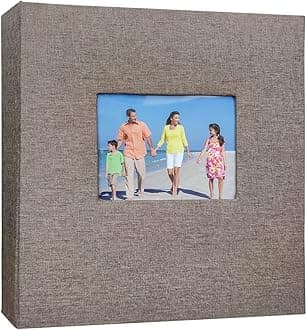 THE WHITE SHOP Photo Album 6inch 600 Pockets, Extra Large Capacity Linen Cover Picture Albums Holds 600 Horizontal and Vertical Photos Grey