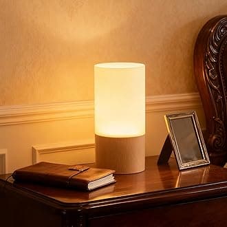 Small LED Wood Table Lamp, Bedroom Bedside Night Light, Dimmable Led Lighting, Creative Home Decor Unique House Natural Beech warmging Gift