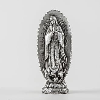 7 inch Our Lady of Guadalupe Figure, Mexican Patroness Faith and Hope Statue, Catholic Saints Collection,Religious Gift,Home and Church Decor,Catholic （Silver Color）
