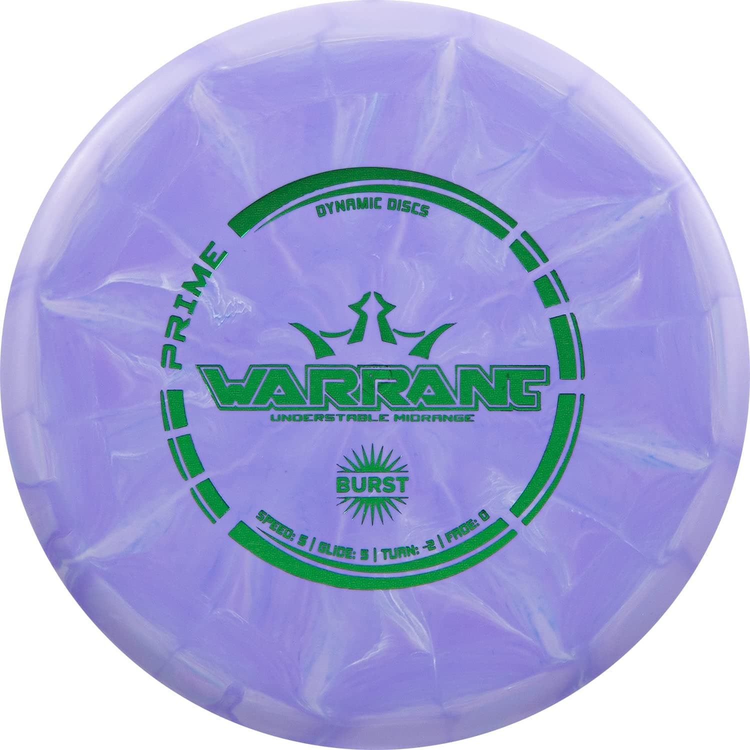 Dynamic Discs Prime Burst Warrant Disc Golf, Beginner Friendly Frisbee Discs Golf, Understable Midrange Discs, 170g+, Stamp Burst Colors Will Vary