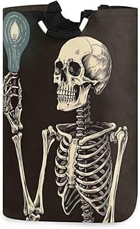 xigua Skeleton Large Laundry Hamper with Handle, Foldable Clothes Hamper Collapsible Storage Basket for Toys and Clothes Organization in Bedroom, Bathroom, and Laundry Room