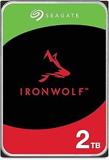 Seagate IronWolf, 2TB, Enterprise Internal NAS HDD – CMR 3.5 Inch, SATA 6GB/s, 5900 RPM, 256 MB Cache for RAID NAS - Frustration Free Packaging (ST2000NTZ03)
