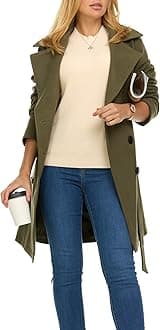 Steve MaddenTrench Coat Women – Double-Breasted Long Winter Coats for Women