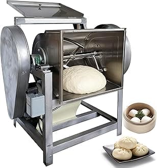 TECHTONGDA Commercial 110V Electric Dough Mixer Mixing Machine 25KG Heavy Duty Food Flour Mixer Spiral Dough Kneading Machine with 90 Degree Tilt Bucket for Restaurant School