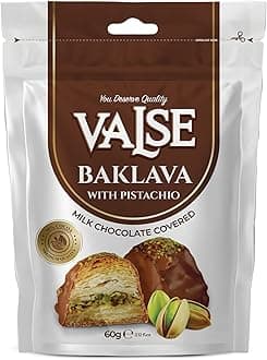 Chocolate Covered Turkish Baklava with Pistachios, Milk Chocolate Covered Fre...