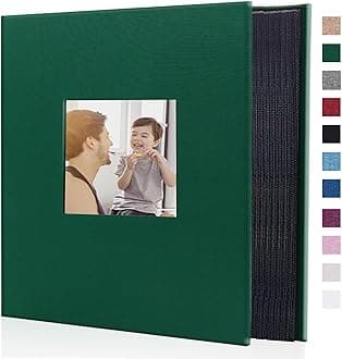 Artmag Fabric Photo Album 4x6 1000 Large Capacity for Family Wedding Anniversary Linen Album Holds 1000 Horizontal and Vertical Photos (1000 Pockets, Dark Green)