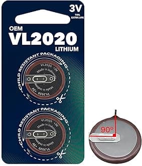 ASTROLIGHT OEM VL2020 ML2020 - Rechargeable Battery - Lithium Coin 3V 20MM 90 Degree Tab (2)