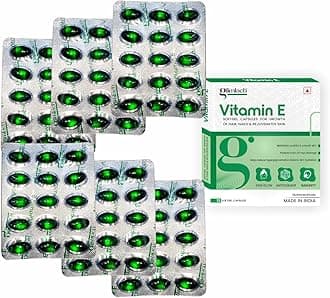 GLIMLACH Vitamin E Capsule for Glowing Face, Skin and Hair Nutrition, Vitamin E Capsule Pack with Nutrient-Rich Formulation for Face Care, Skin Care and Hair Care (15 Capsules Each) (Pack of 6)
