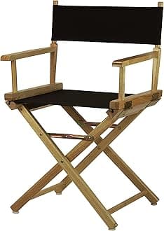 Casual Home 18" Director's Chair Natural Frame with Black Canvas
