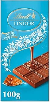 Lindt Lindor Salted Caramel Chocolate Bar, 100g