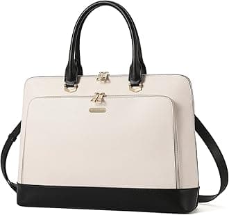 CLUCI Leather Briefcase for Women 15.6 Inch Laptop Business Computer Ladies Stylish Work Handbags Shoulder Bag