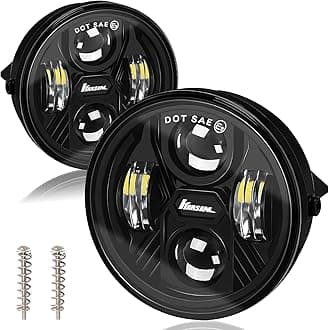 2PCS LED Fog Lights for 2006 2007 2008 2009 2010 2011 2012 2013 2014 Ford F150 Accessories, 40W Round Fog Light Assembly Kit, DOT Approved Bumper Driving White Light Fog Lamps, Faros Antiniebla