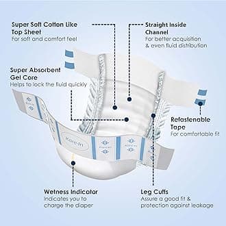 KareIn Classic Adult Diapers, Large, Waist Size 101-139 Cm (40"-55"), 120 Count, Tape Style, Unisex, High Absorbency, Leak Proof, Wetness Indicator, Pack of 12