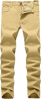 WULFUL Mens Slim Fit Comfortable Stretch Denim Pants