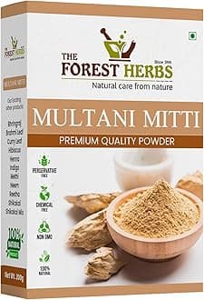 The Forest Herbs Natural Care From Nature 100% Pure Multani Mitti Powder for Face Pack (200G) for Exfoliating Soothing Nourishing Face, Skin & Hair