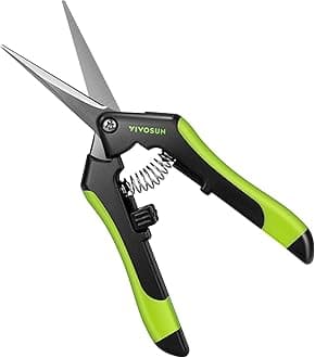 VIVOSUN2-Pack Gardening Scissors 6.5 Inch Hand Pruner Pruning Shear with Straight Stailess Steel Blades, Black and Green